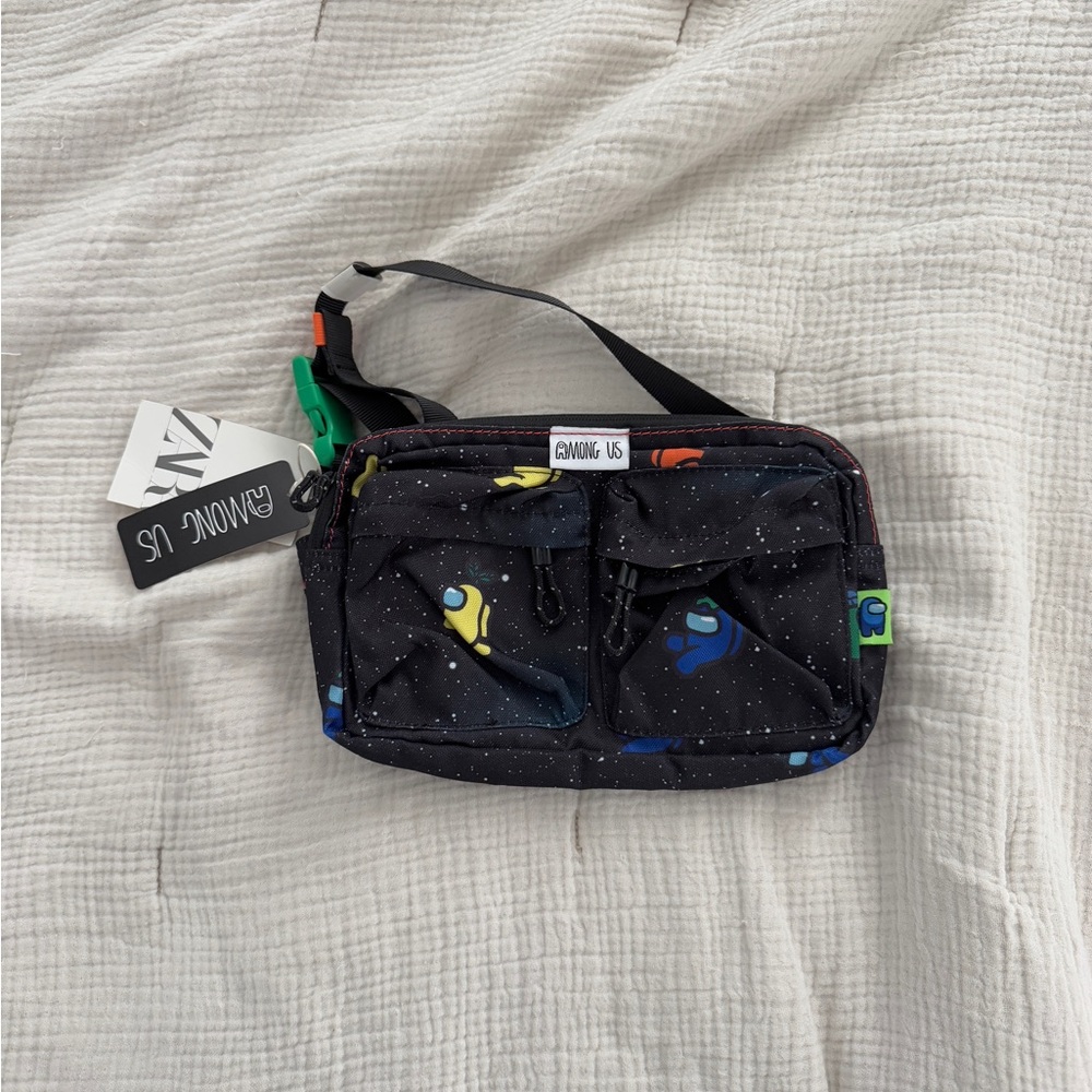 Zara Amoung Us Kids Black Fanny Pack Bag NEW NWT